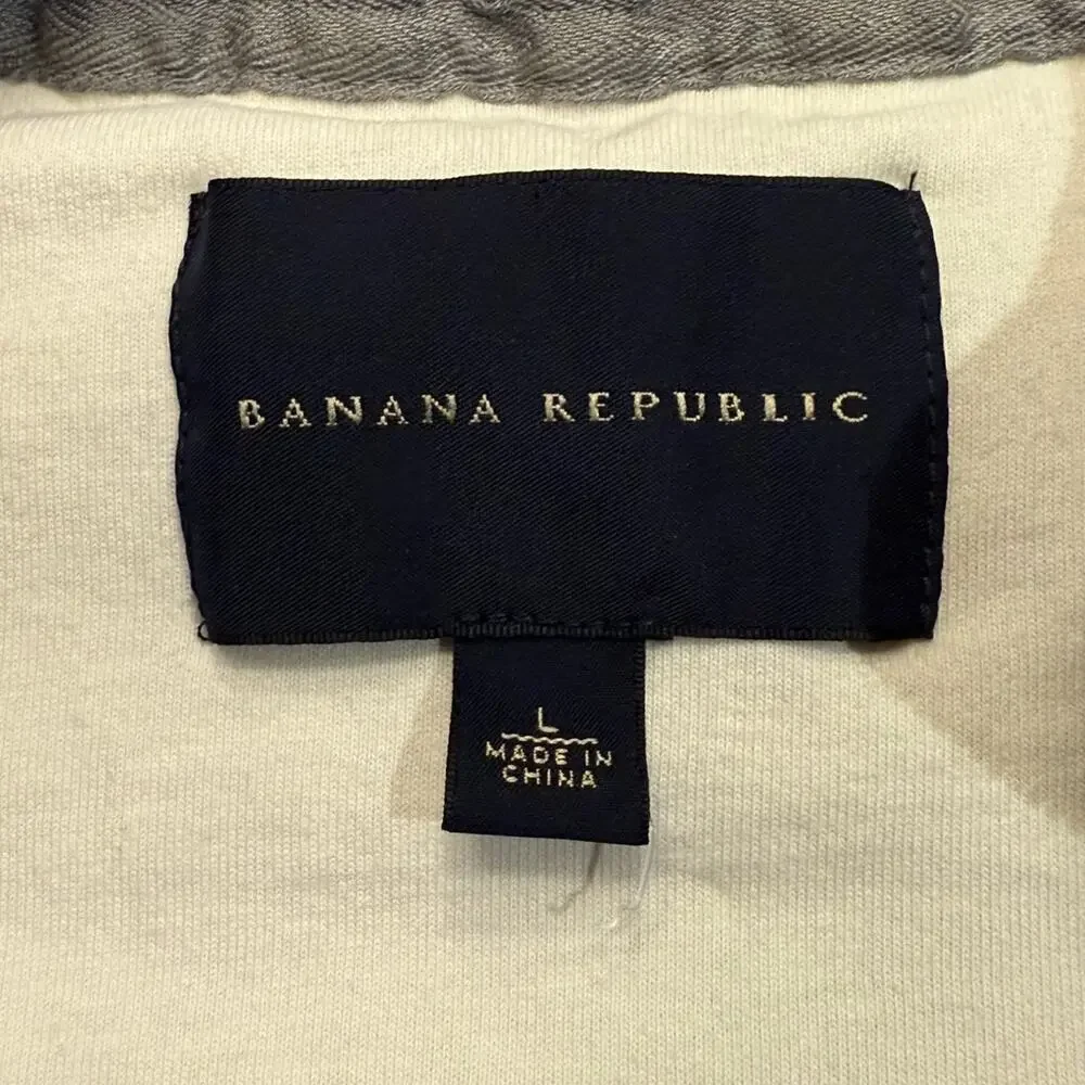 Banana Republic Men’s Large Gray Jersey Full Zip Vest